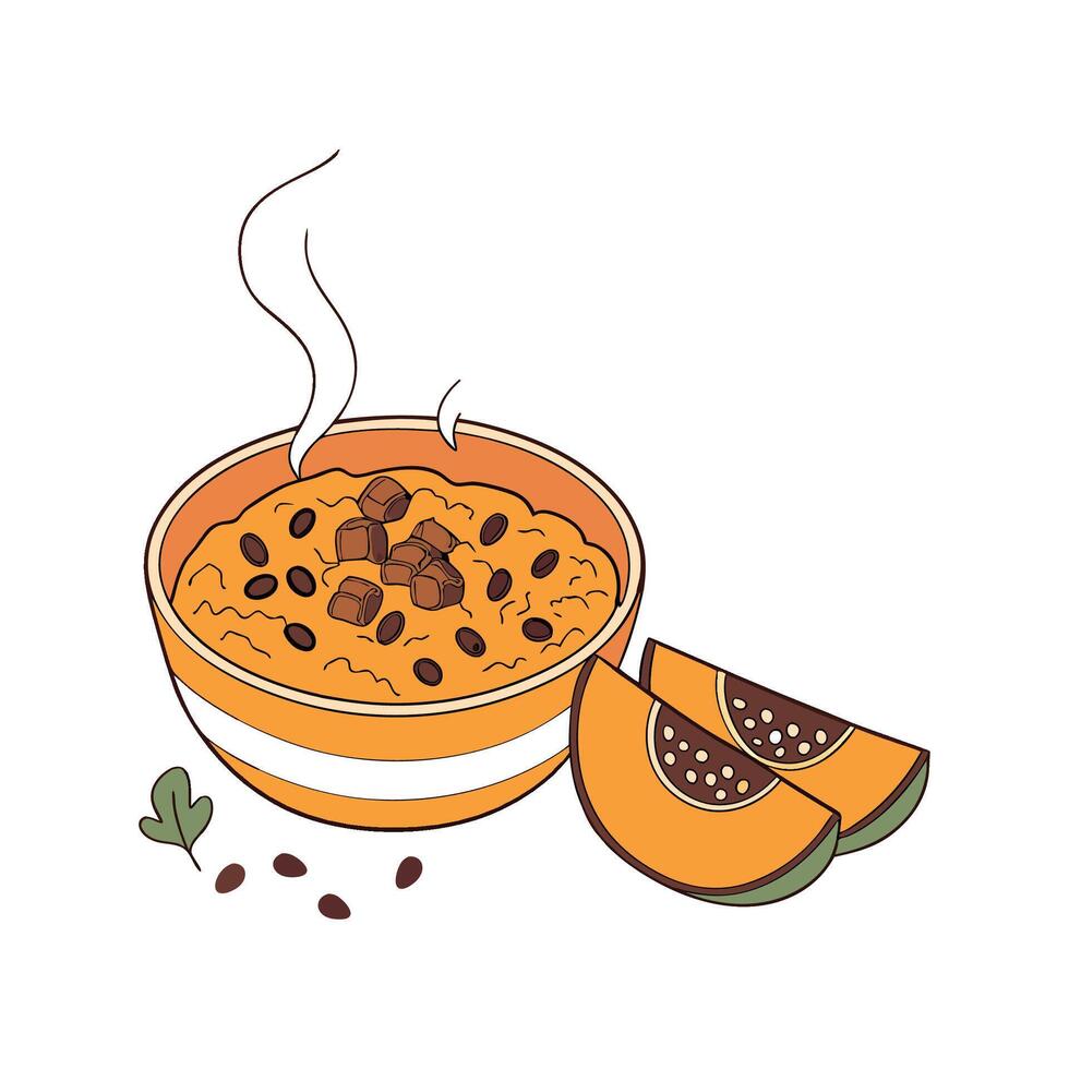 Nutritious Buckwheat Pumpkin Mash Easy Recipe vector