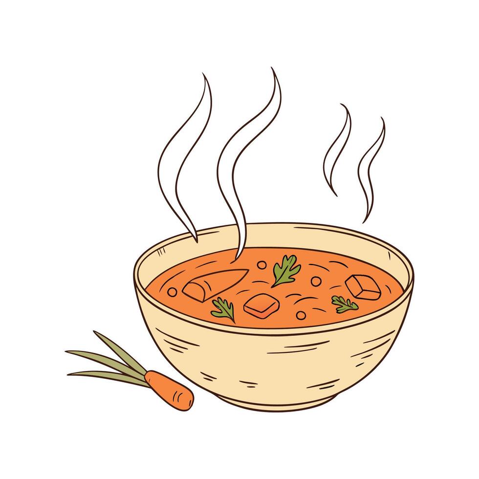 Nutritious Carrot Soup Recipe for Kids vector