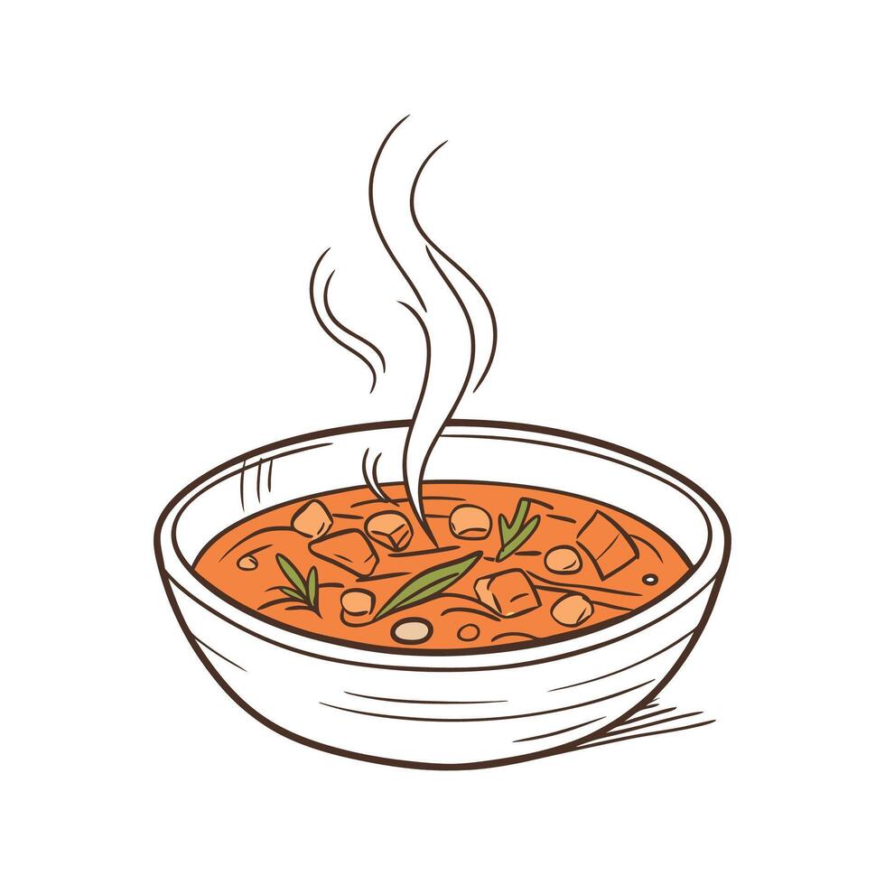 Flavorful Carrot Soup Comfort Dish vector