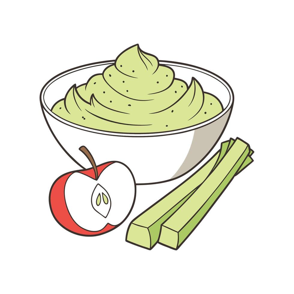 Yummy Celery Apple Puree for Kids vector