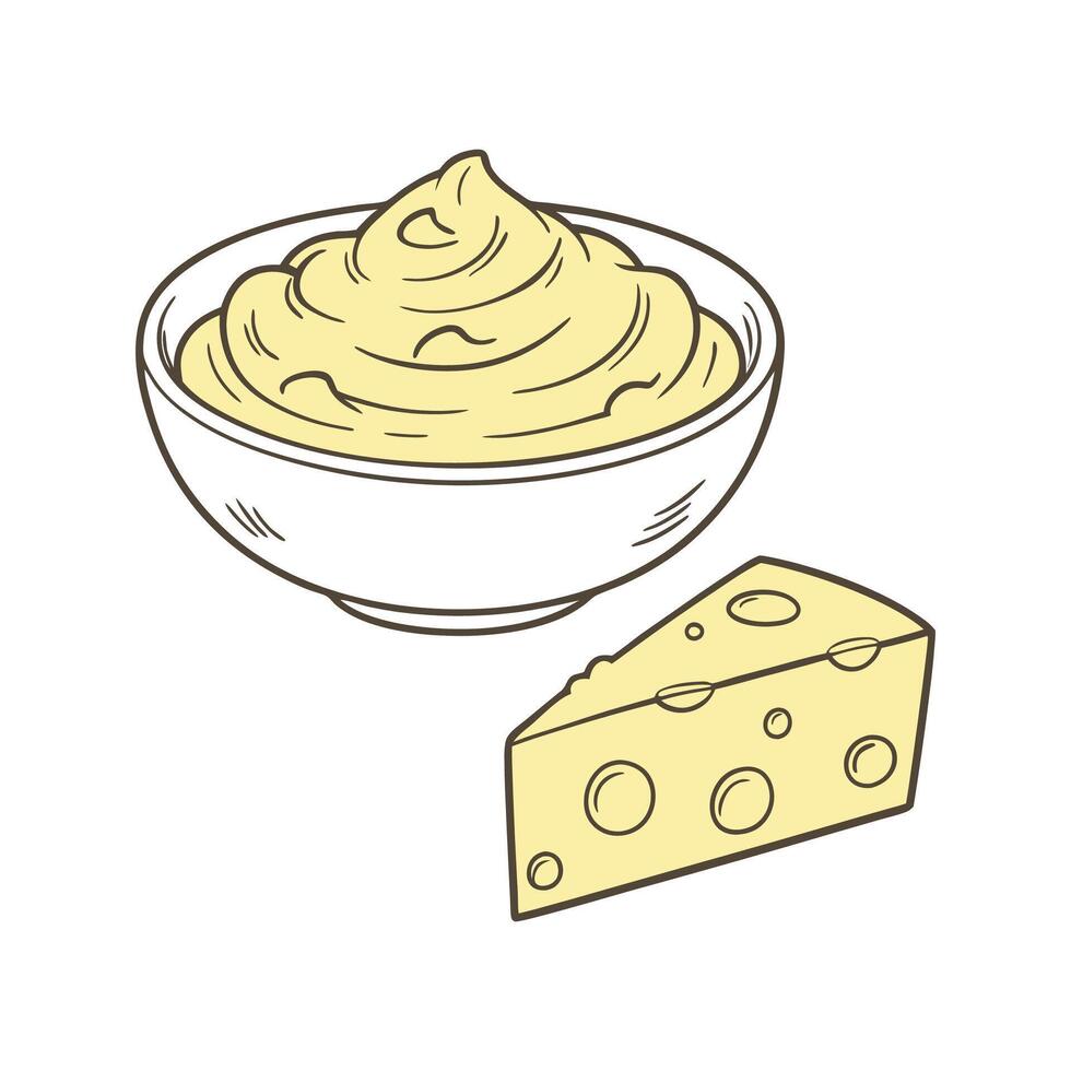 Nutritious Cheese Puree Healthy Snack vector
