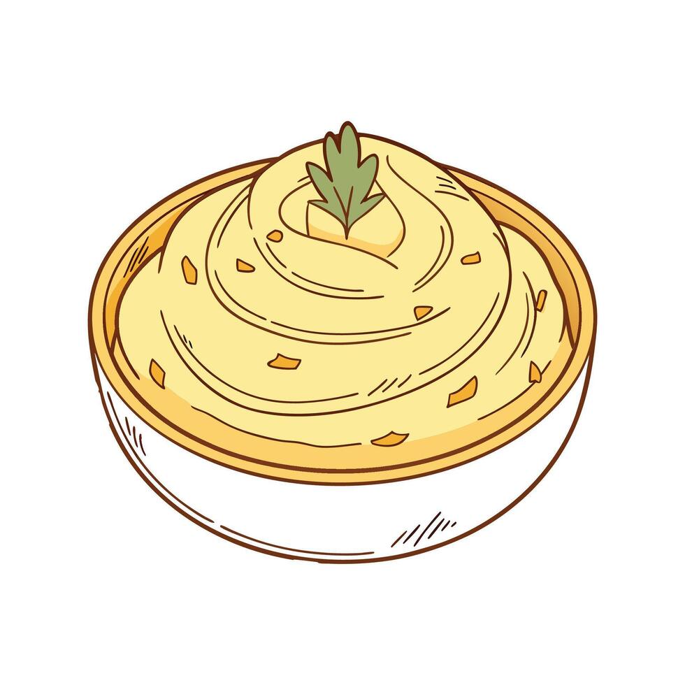Savory Cheese Puree Flavorful Dish vector