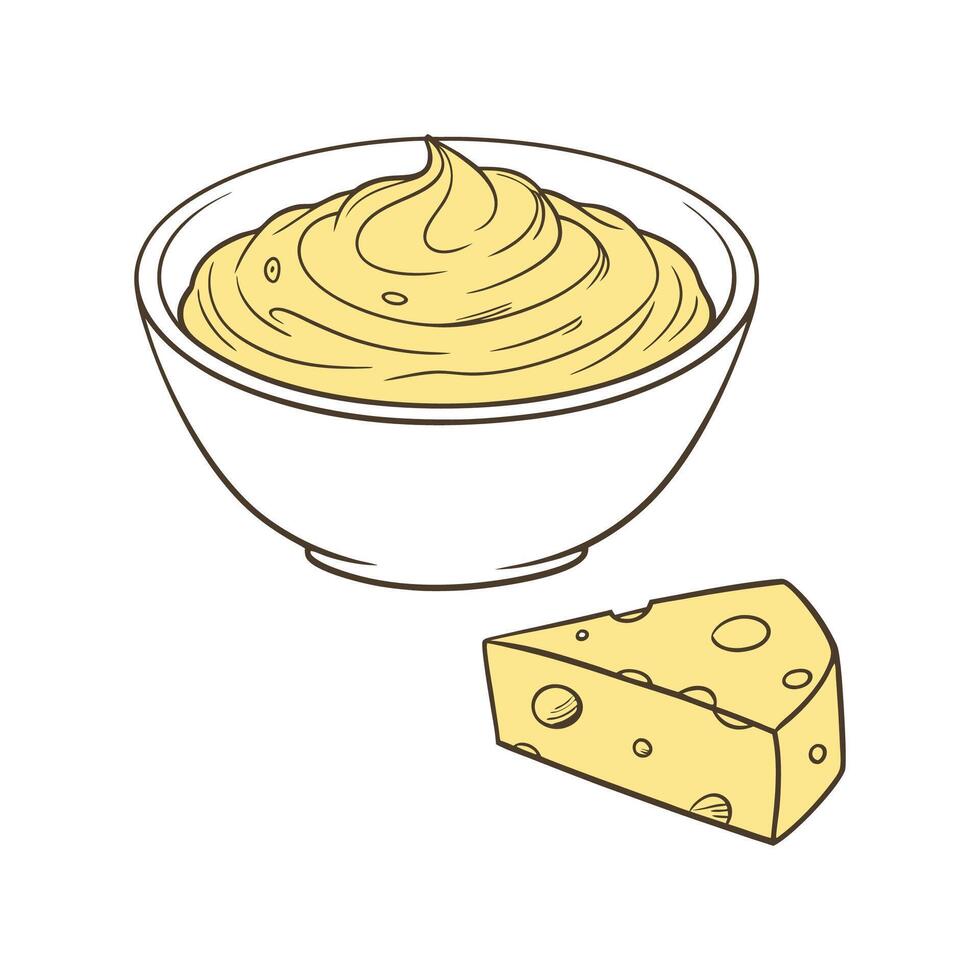 Flavorful Cheese Puree Nutritious Treat vector