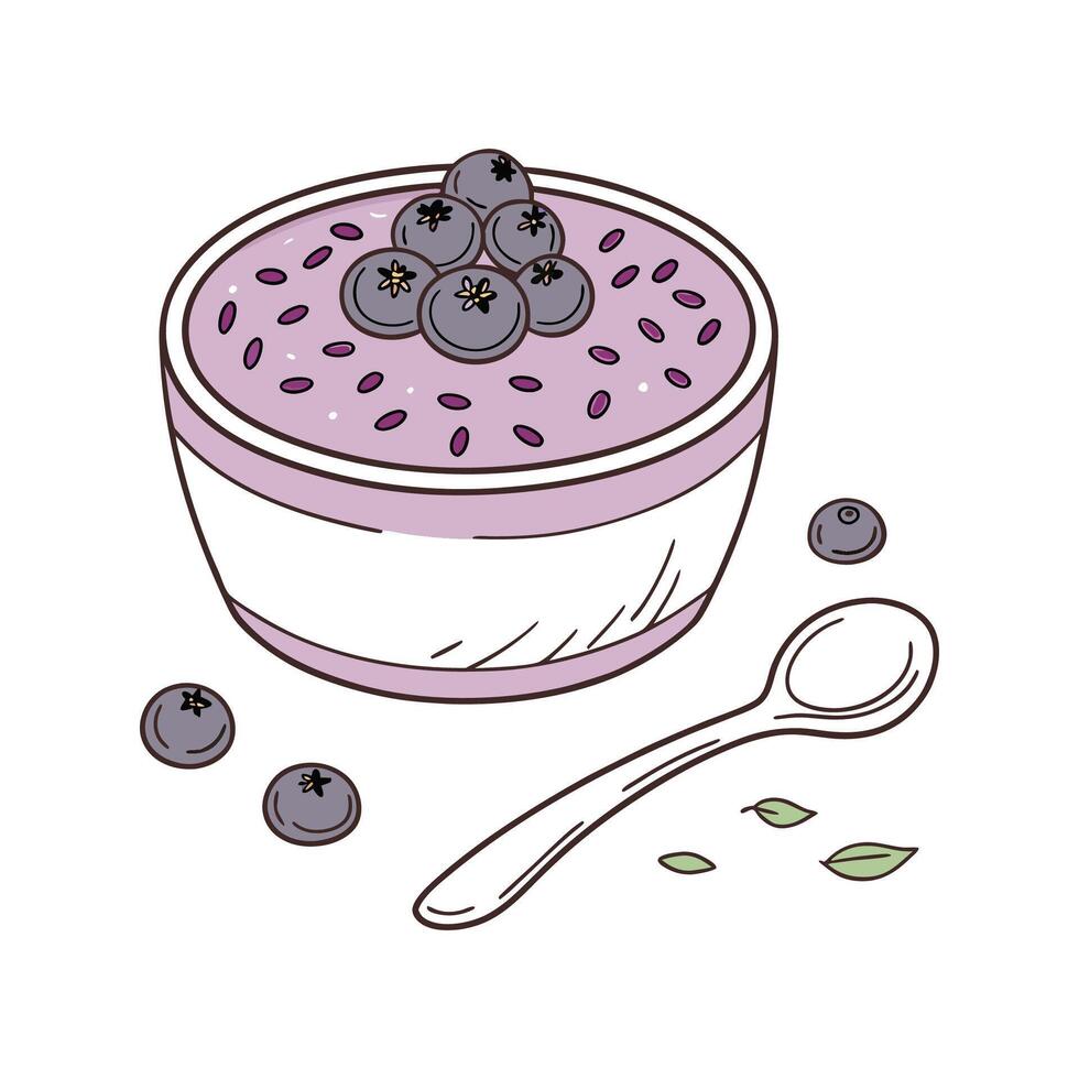 Tasty Chia Pudding Delicious Option vector