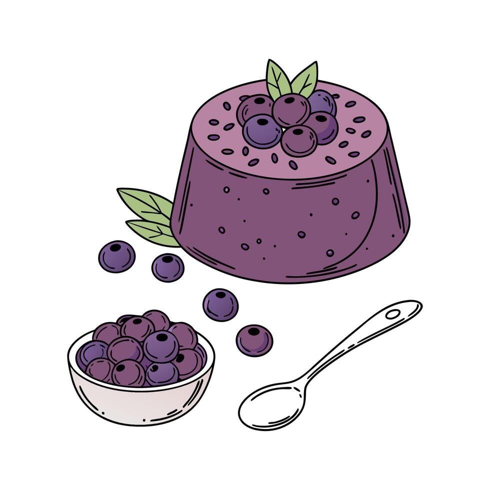 Refreshing Chia Pudding Healthy Snack vector