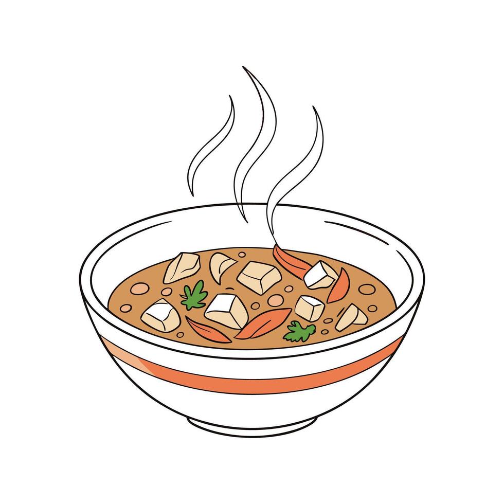 Tasty Chicken Brown Rice Soup Flavorful Option vector