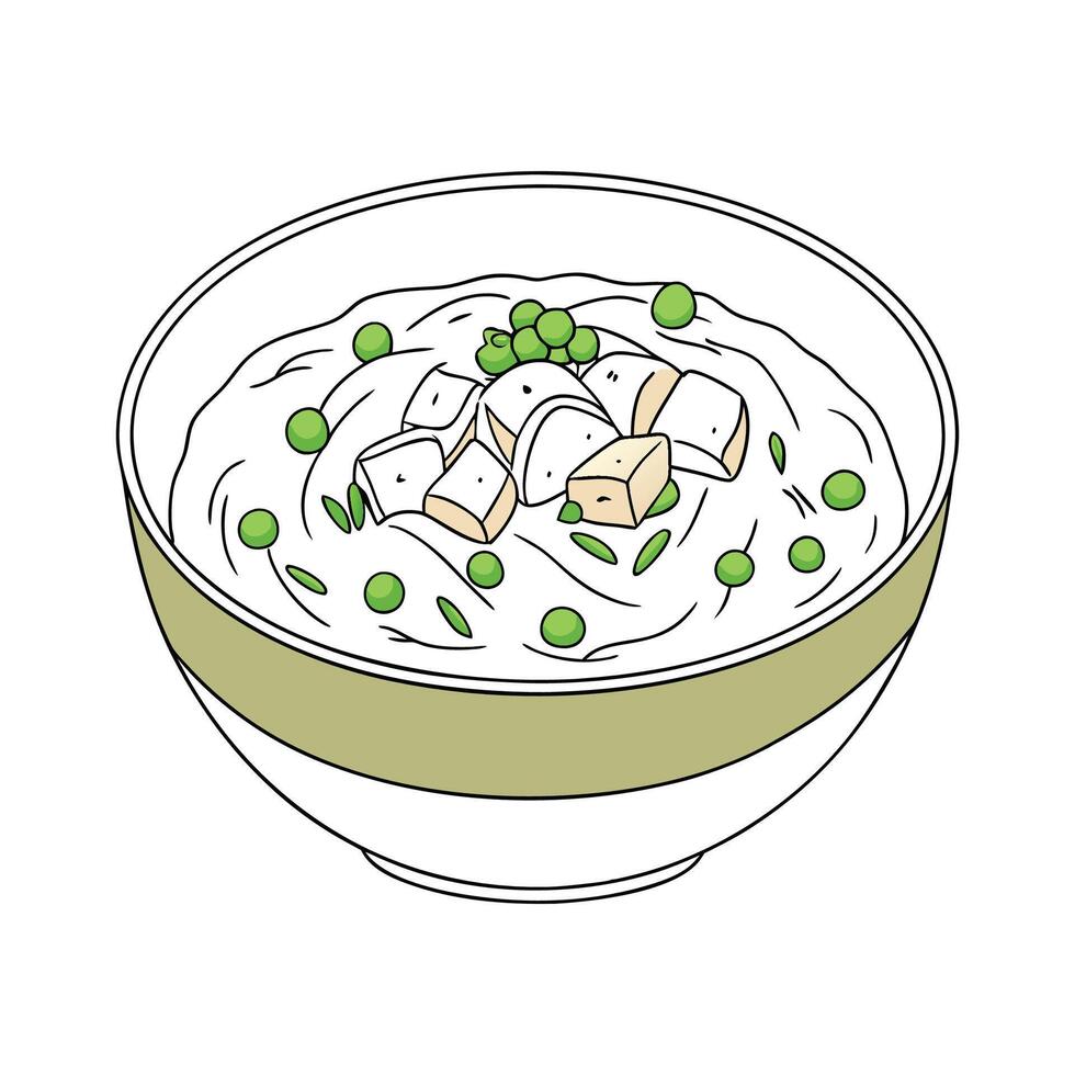 Savory Chicken Peas Puree Easy Recipe vector