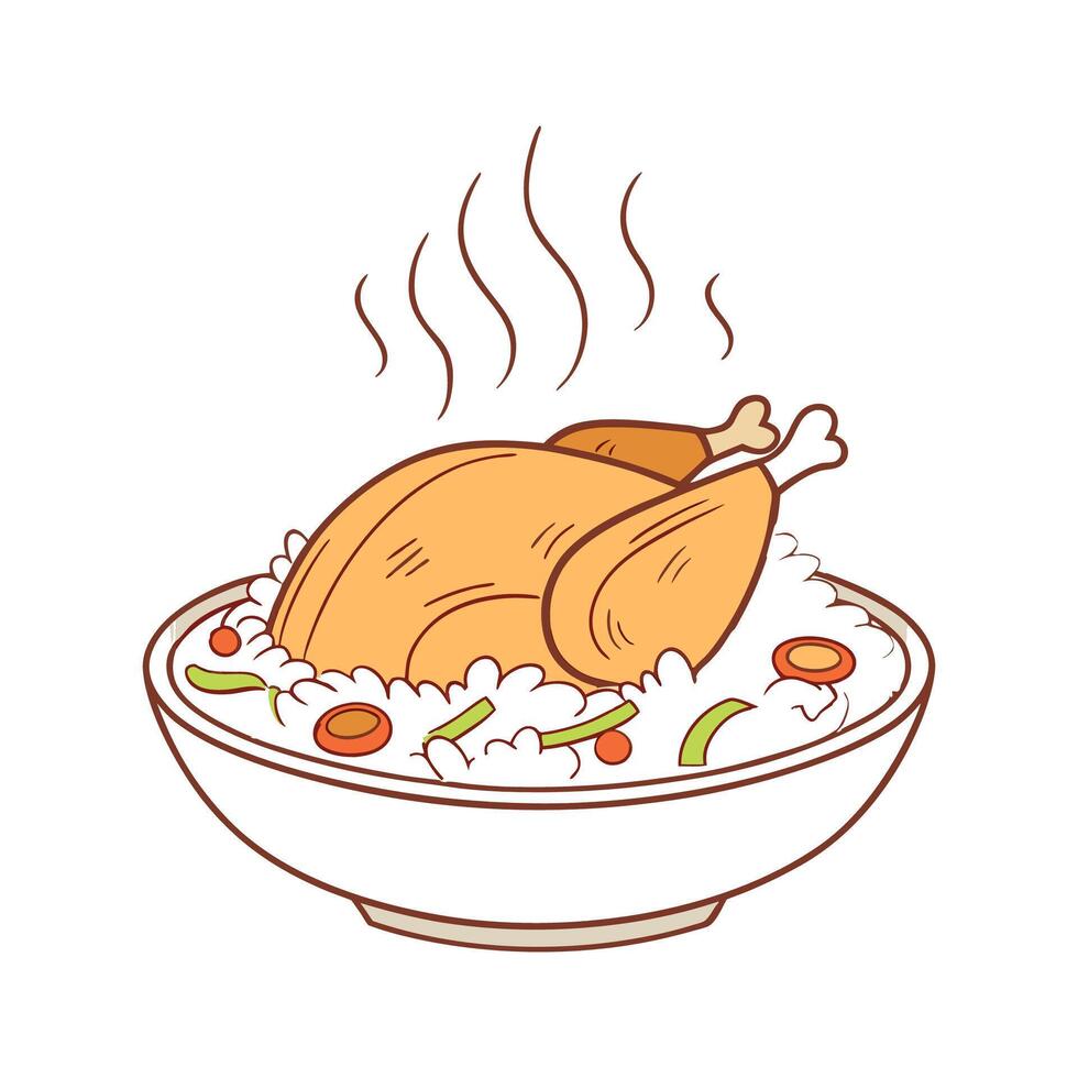 Savory Chicken Rice Mash Flavorful Option vector