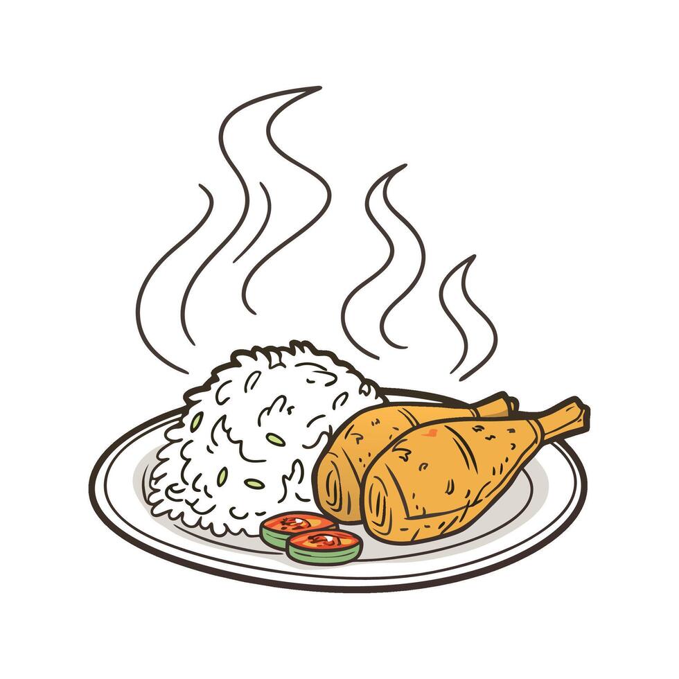 Nutritious Chicken Rice Mash Healthy Snack vector
