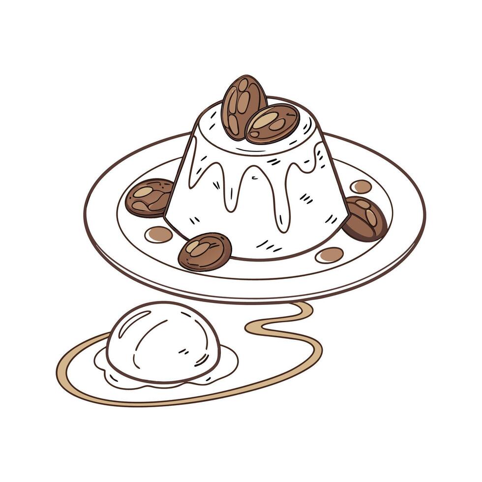 Nutritious Coconut Milk Date Pudding vector