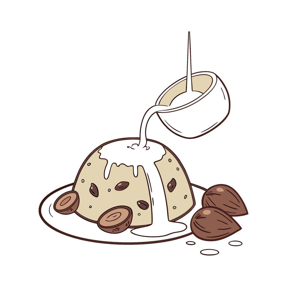 Creamy Coconut Milk Date Pudding for Healthy Snacks vector