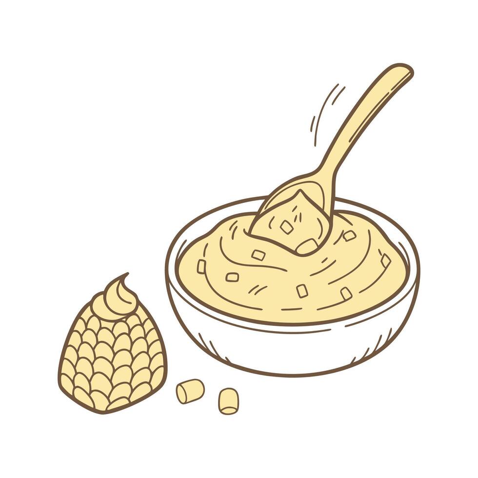 Nutritious Cornmeal Mash for Kids vector
