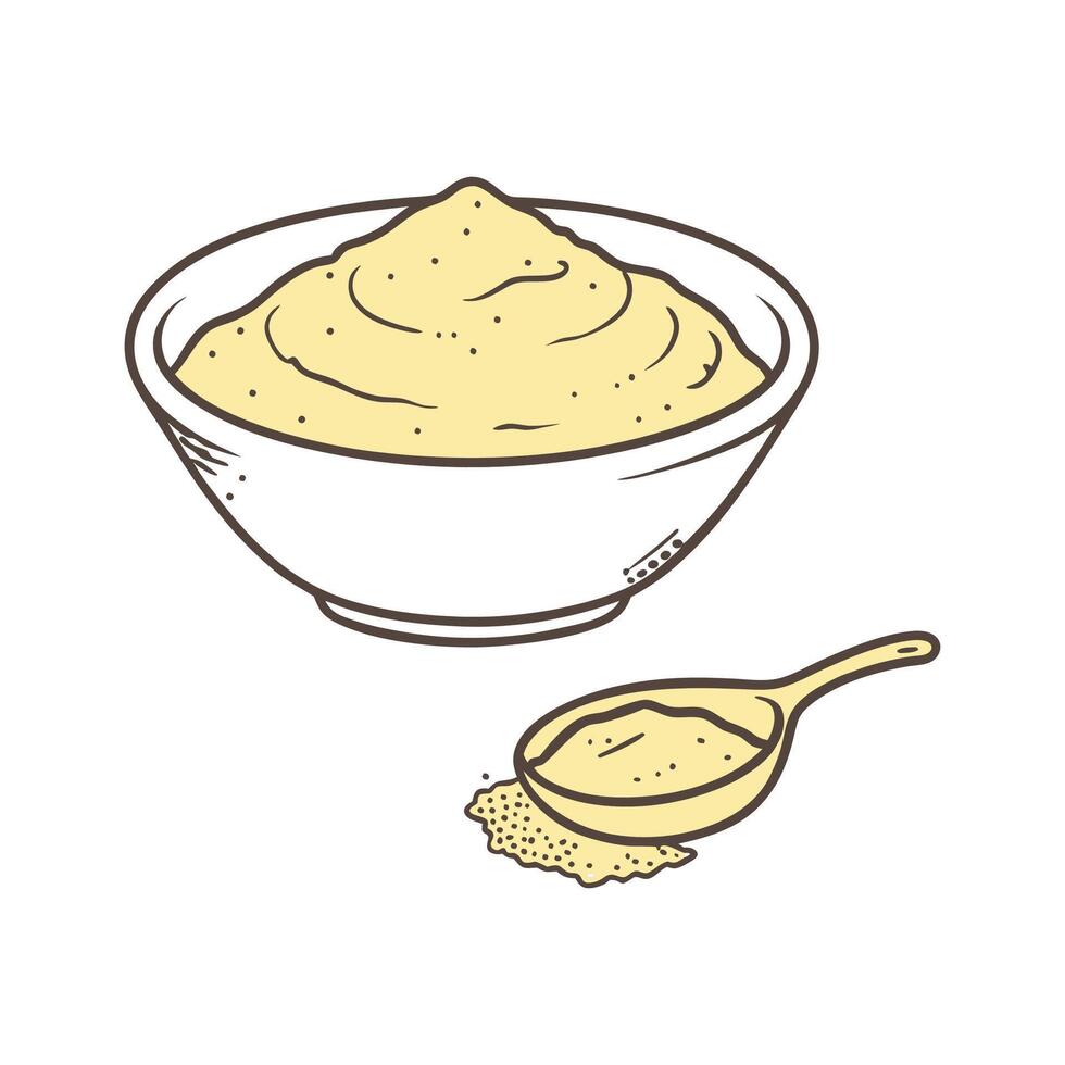 Creamy Cornmeal Mash for Nutritious Meals vector