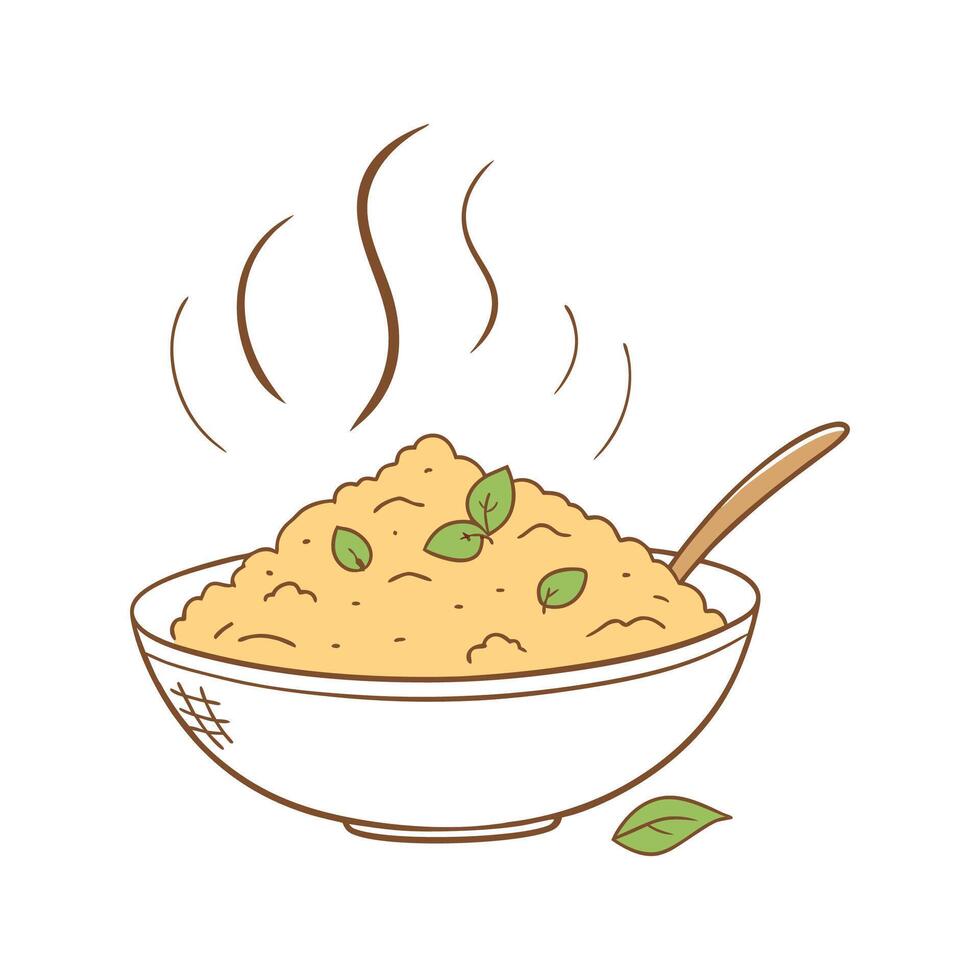 Delicious Couscous Mash Unique Dish vector