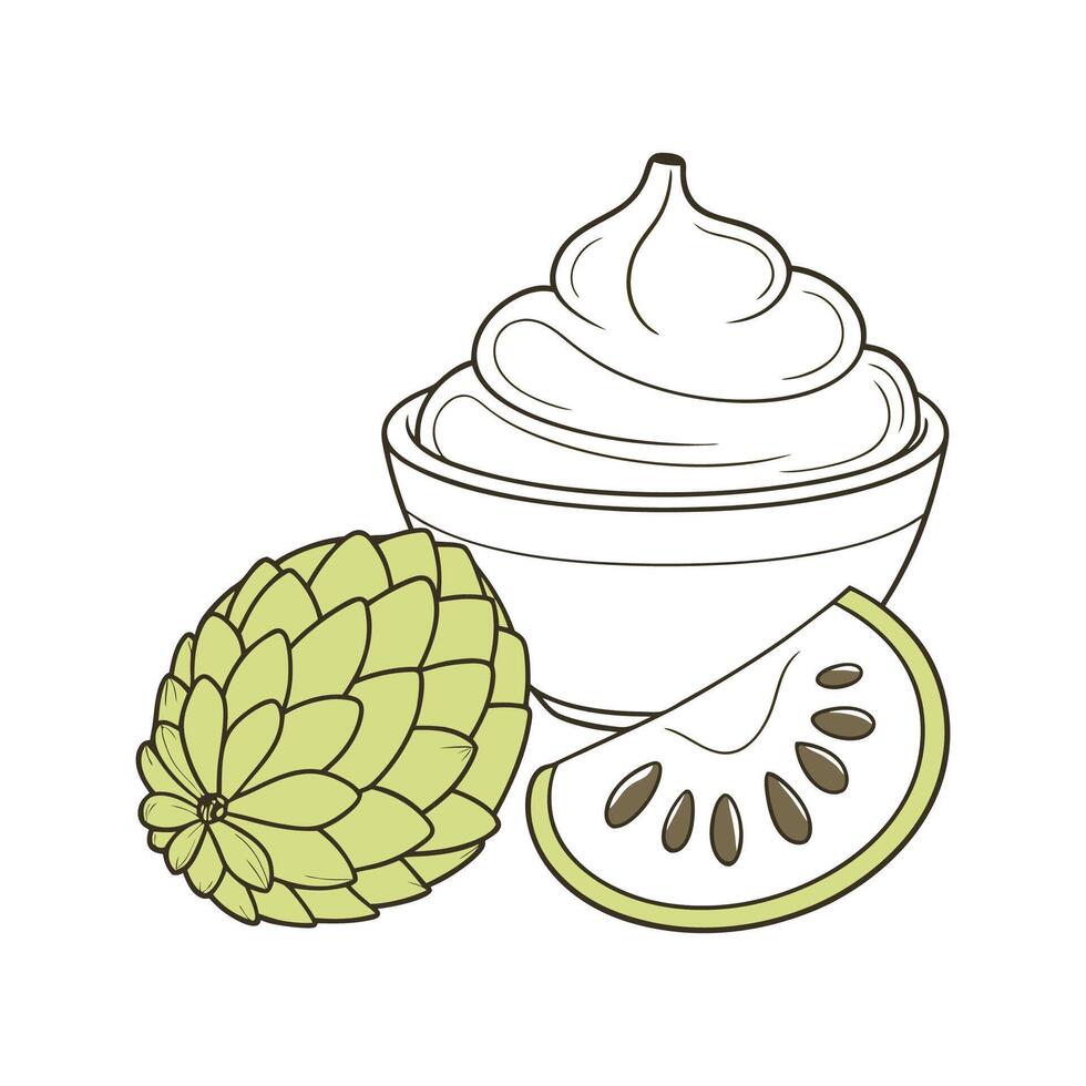 Yummy Custard Apple Puree for Healthy Snacking vector