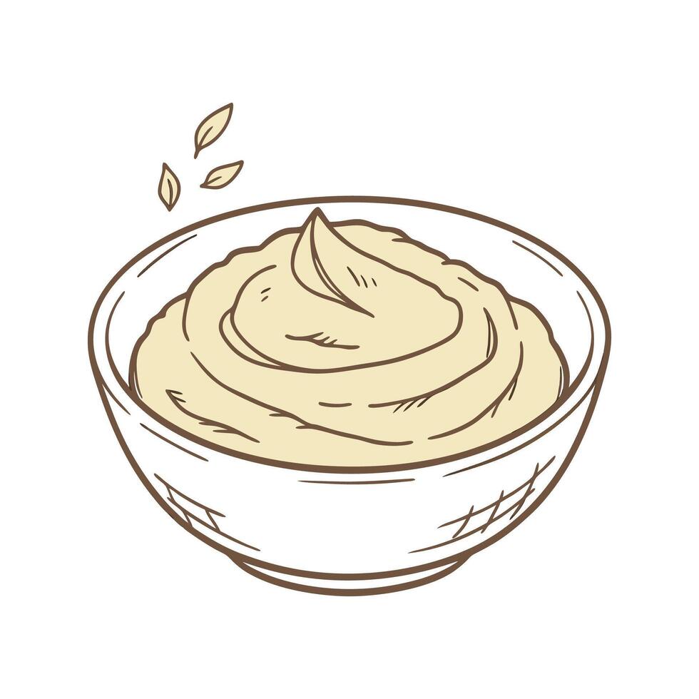 Nutritious Farro Puree Healthy Dish vector