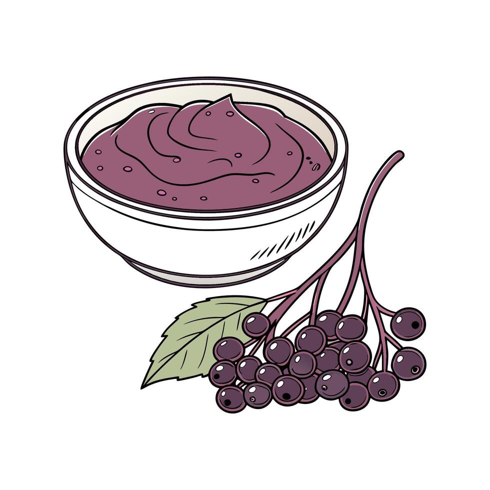Creamy Elderberry Puree for Kids vector