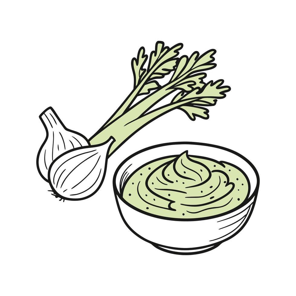 Nutritious Fennel Puree Healthy Dish vector