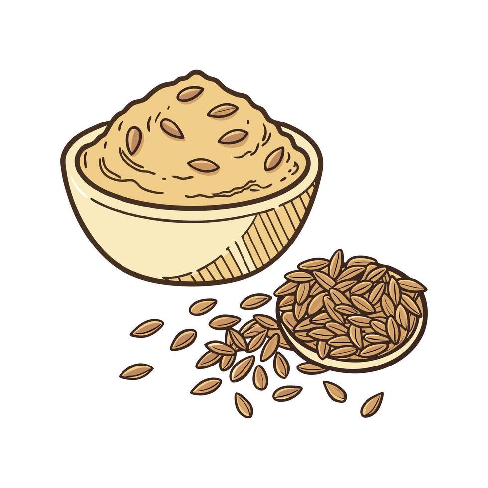 Tasty Flaxseed Mash Flavorful Dish vector