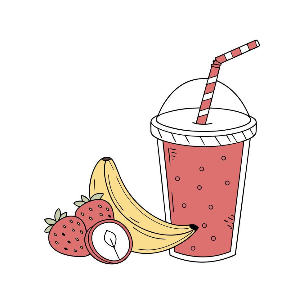 Tasty Fruit Smoothie Flavorful Delight vector
