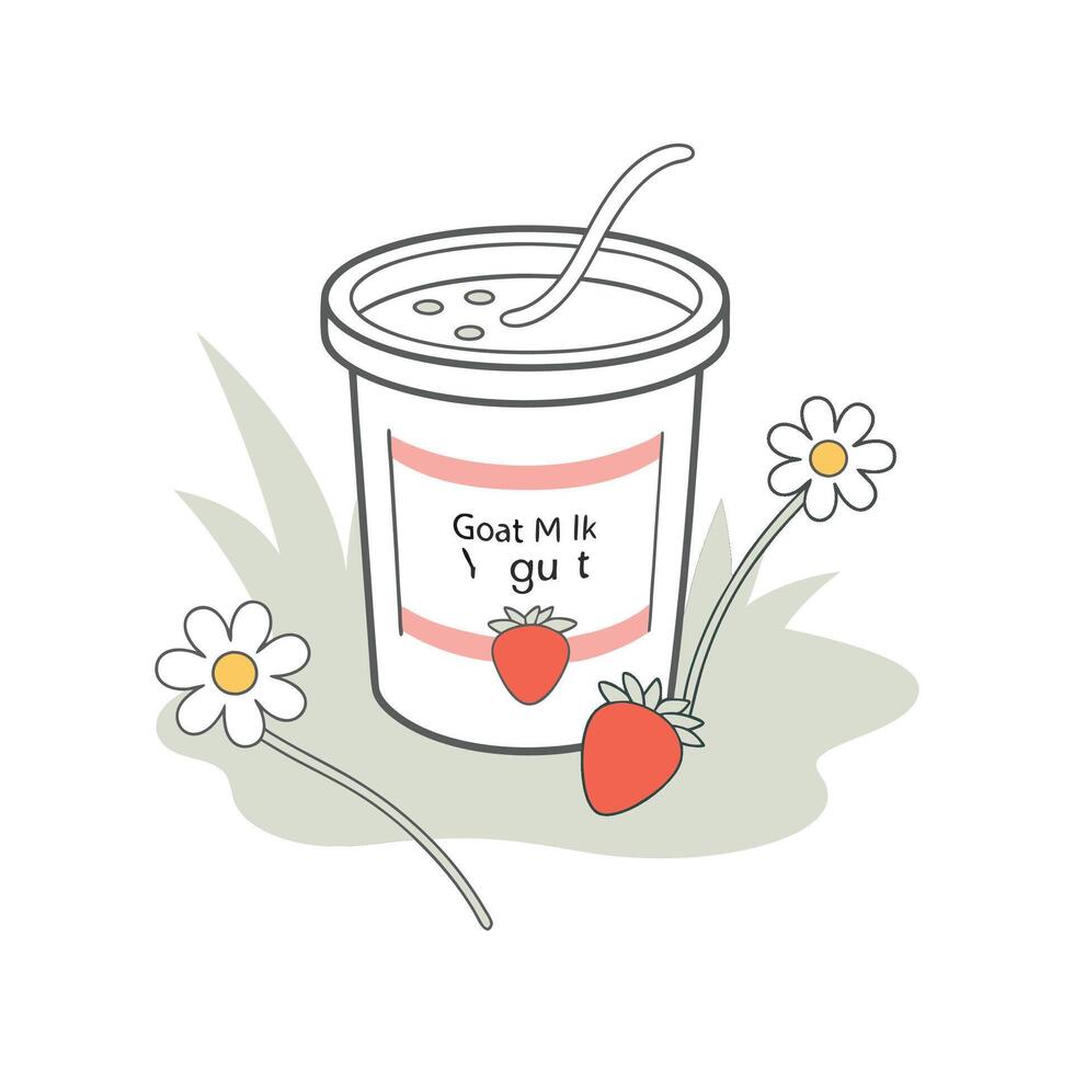 Delicious Goat Milk Yogurt Flavorful Delight vector