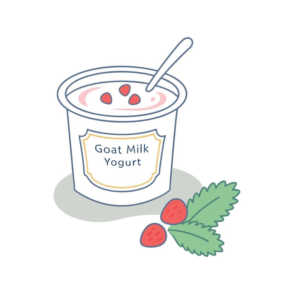 Savory Goat Milk Yogurt Refreshing Delight vector