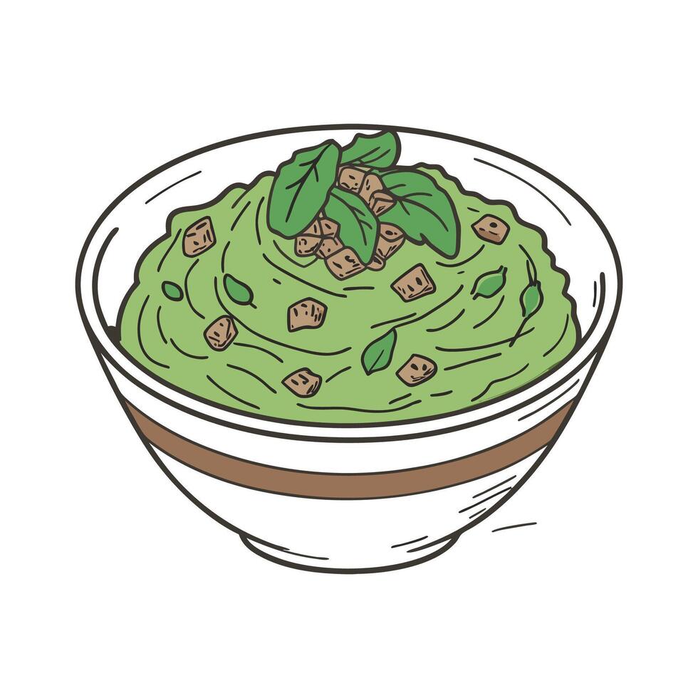 Nutritious Ground Turkey and Spinach Puree vector