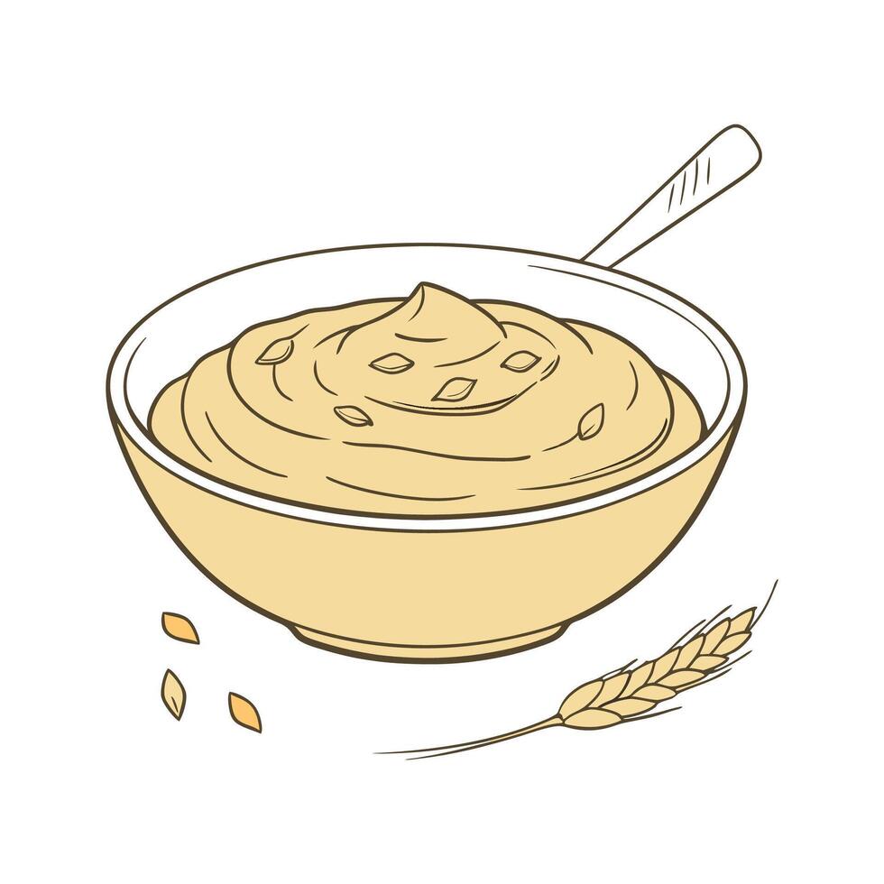 Nutritious Kamut Puree Healthy Recipe vector