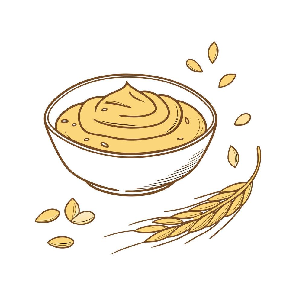 Tasty Kamut Puree Easy Meal vector