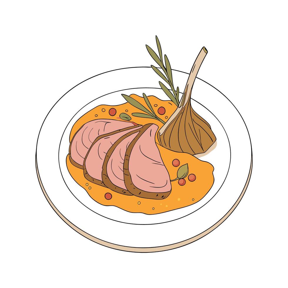 Nutritious Lamb and Butternut Squash Puree vector