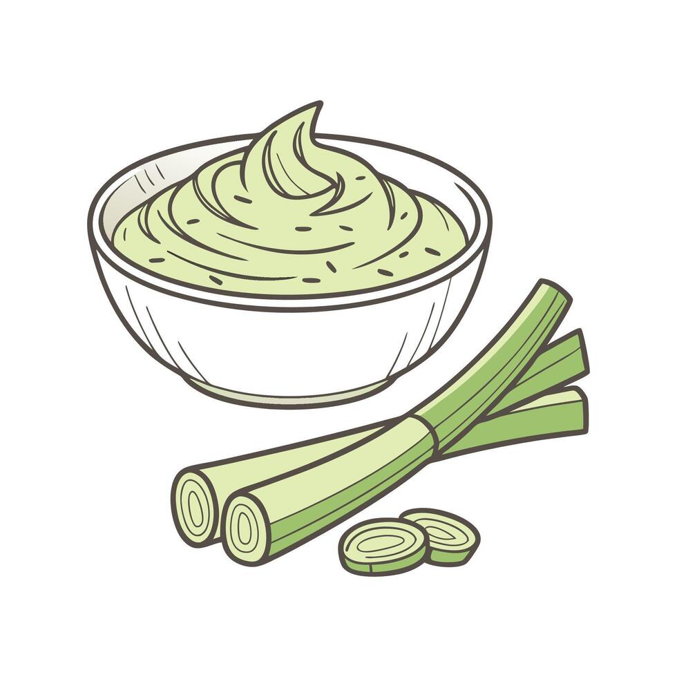 Nutritious Leek Puree Healthy Dish vector