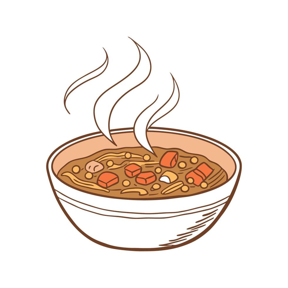 Savory Lentil Brown Rice Soup Easy Recipe vector