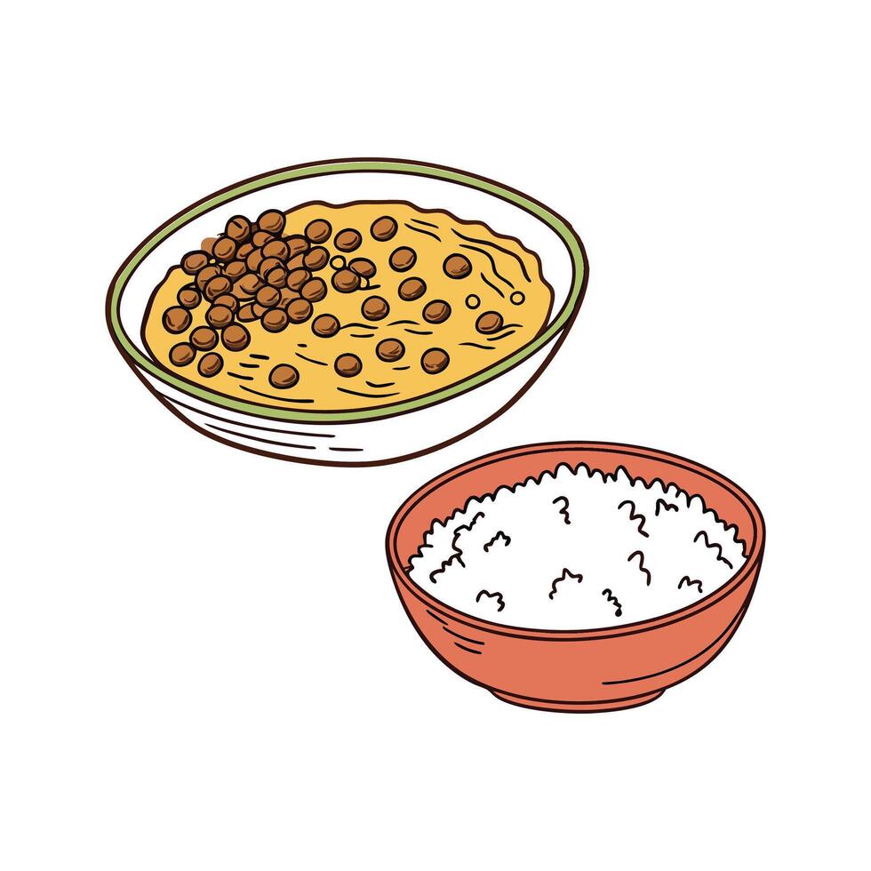 Tasty Lentil Rice Mash Flavorful Delight vector
