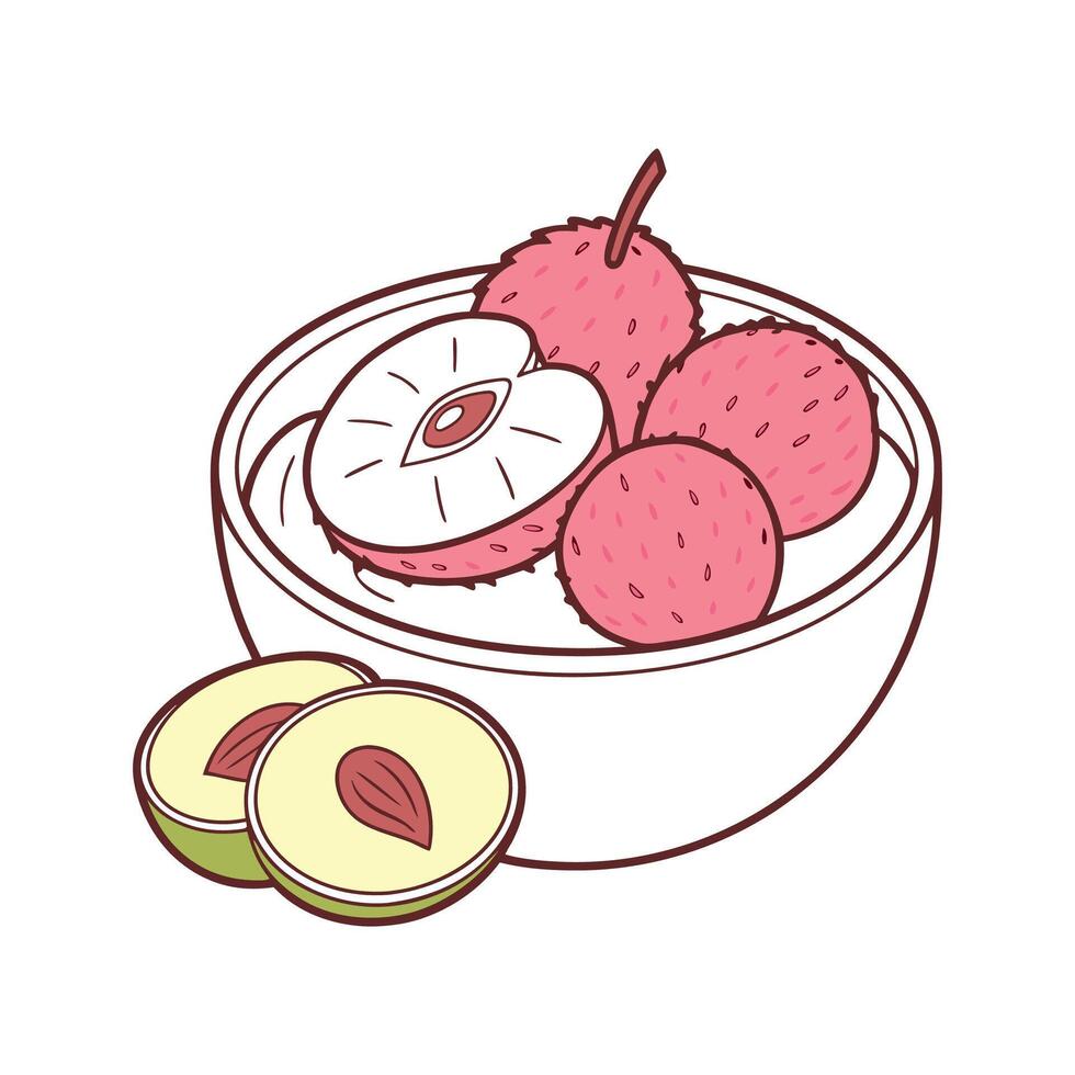 Nutritious Lychee Banana Puree Healthy Option vector