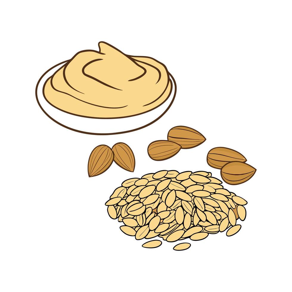 Yummy Mashed Almond Butter Oats for Healthy Snacking vector