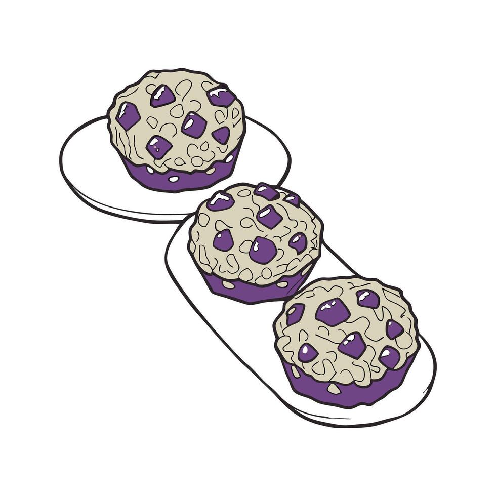 Delicious Mashed Blueberry Oat Bites for Kids vector