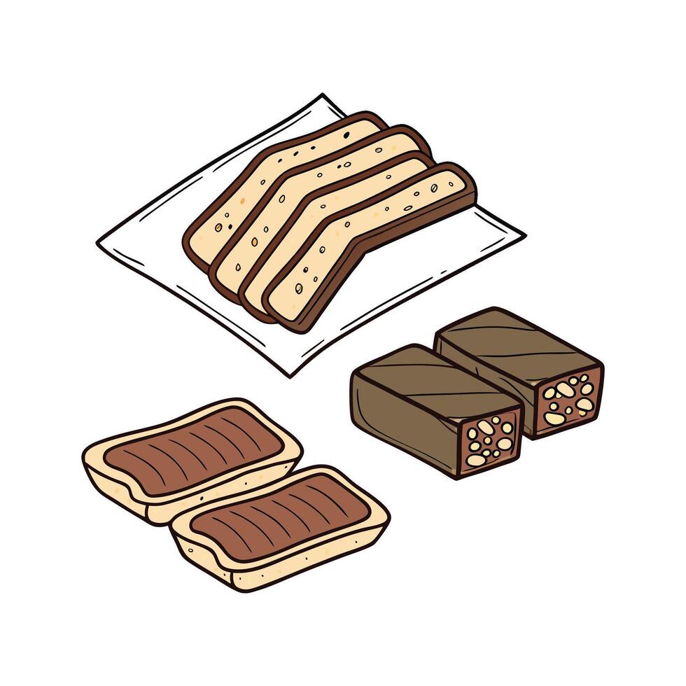 Creamy Mashed Date Oat Bars Whole Grain Toast Strips vector