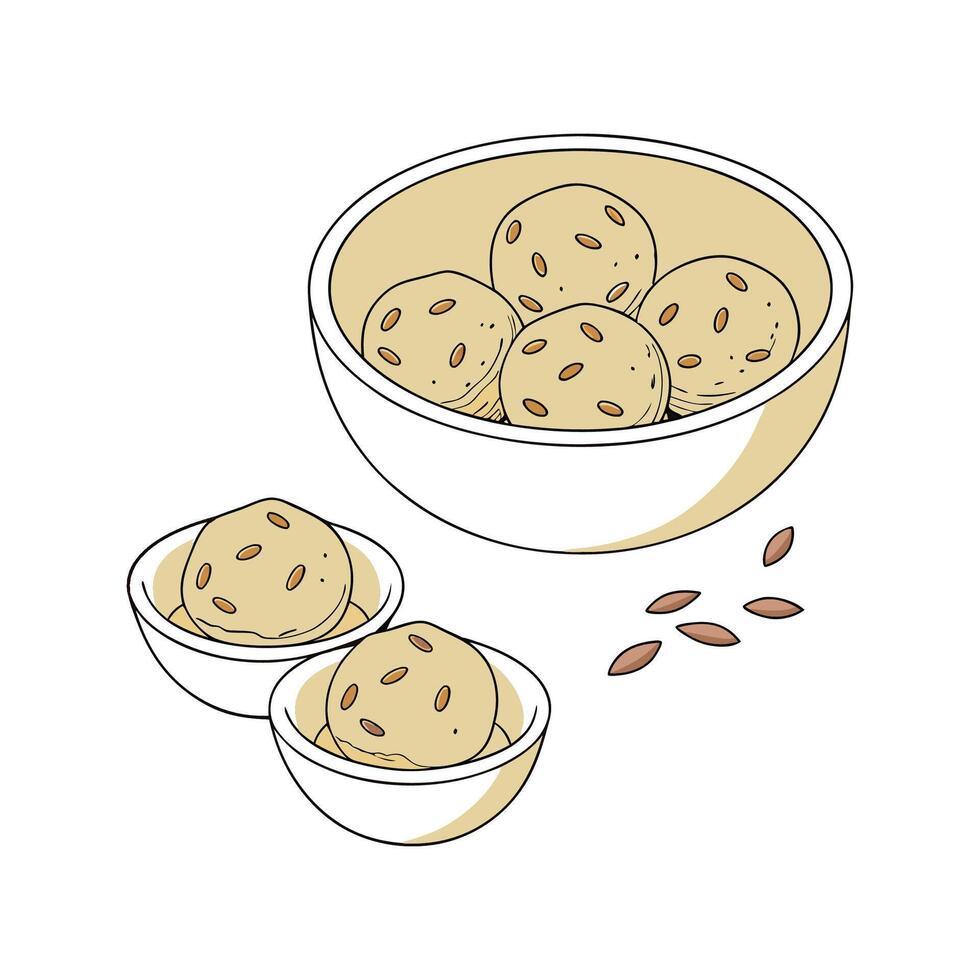 Nutritious Mashed Oats Flaxseed Bites for Healthy Snacks vector