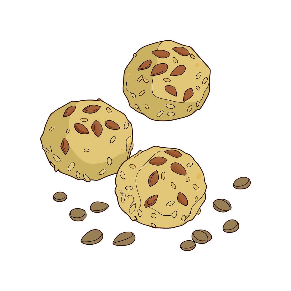 Yummy Mashed Oats Flaxseed Bites for Healthy Snacking vector