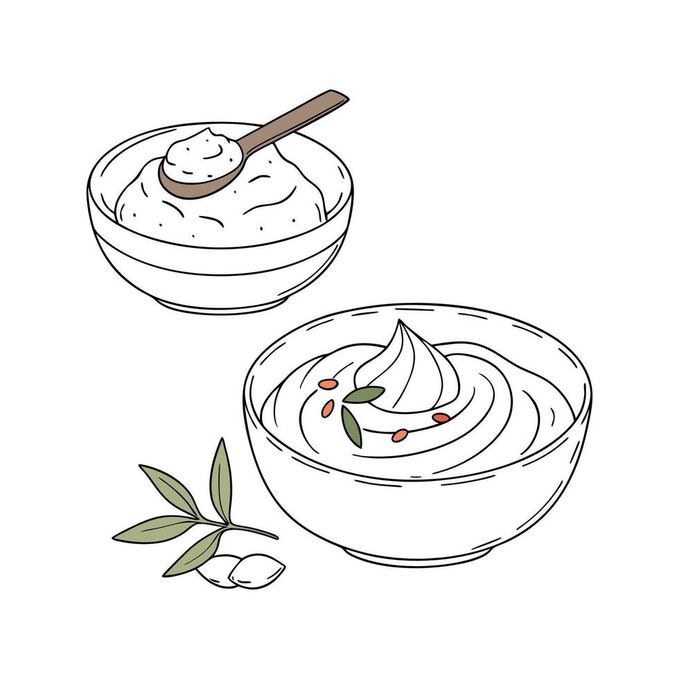 Yummy Mashed Tofu with Yogurt for Healthy Snacking vector