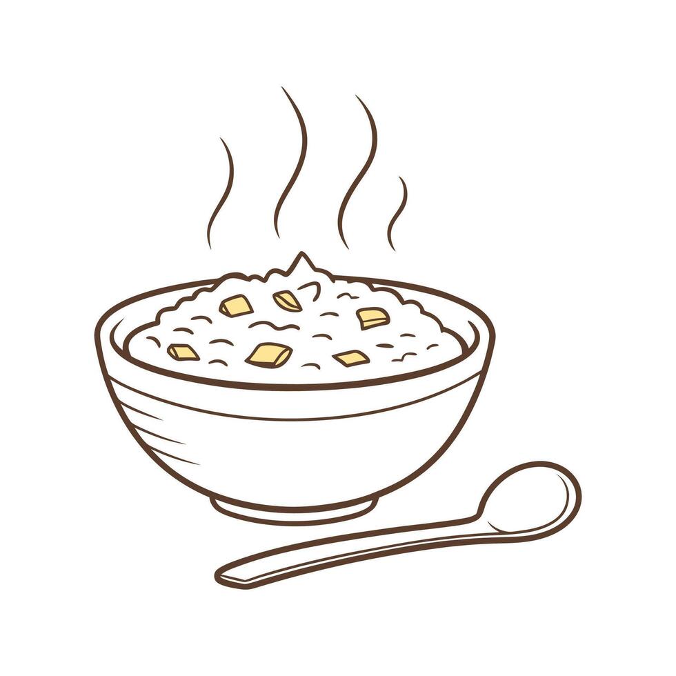 Nutritious Milk Porridge Healthy Dish vector
