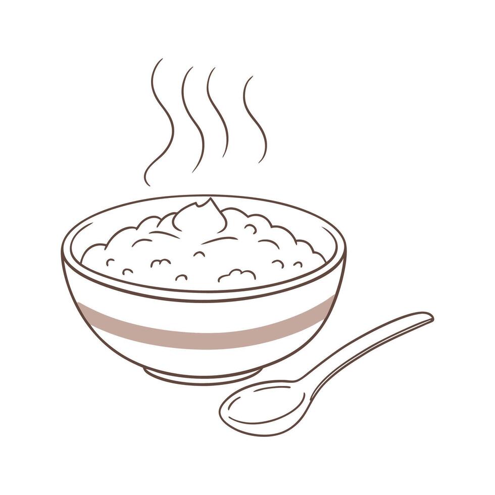 Savory Milk Porridge Quick Snack vector