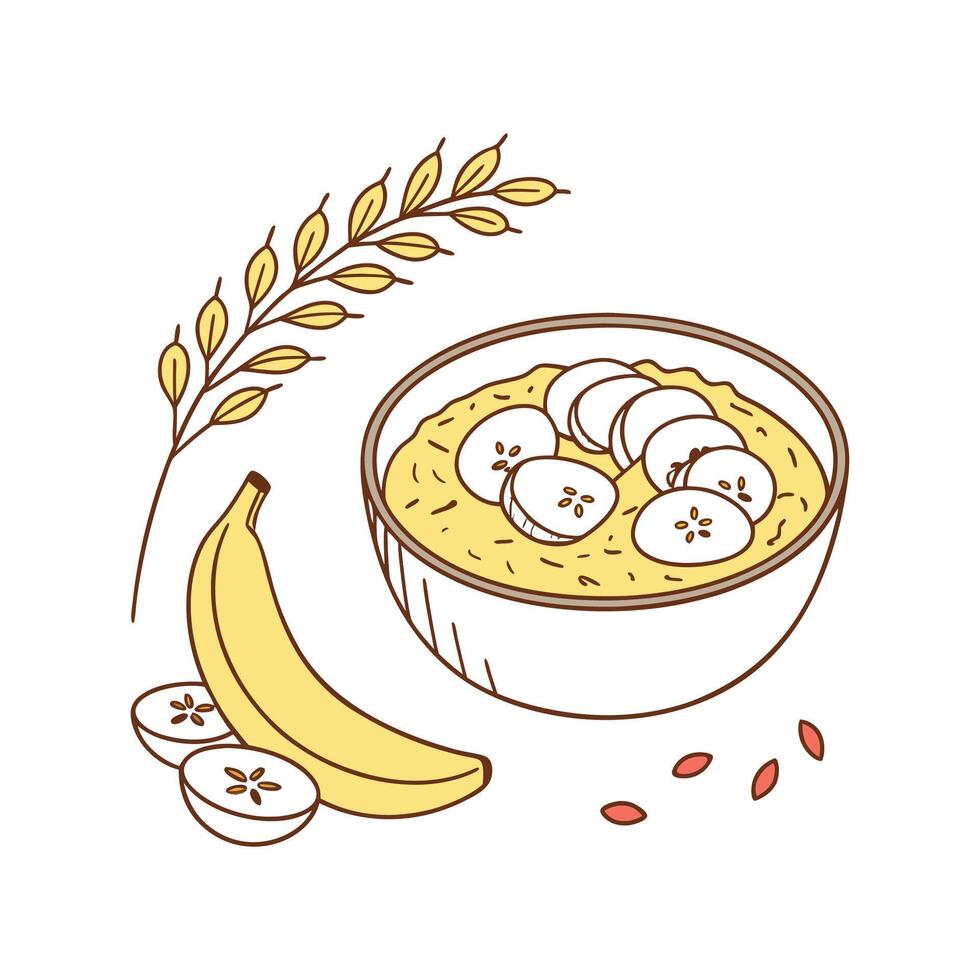 Savory Millet Banana Porridge Flavorful Delight vector