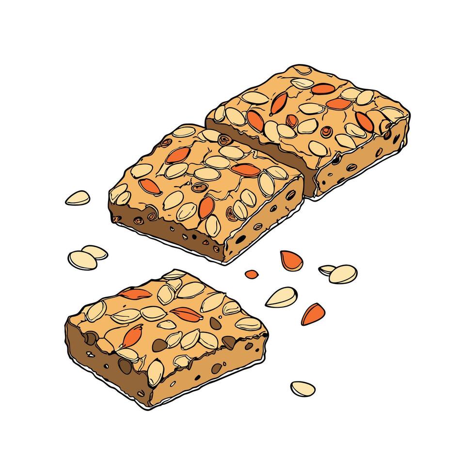 Creamy Mini Baked Carrot Oat Bars for Nutritional Treats vector