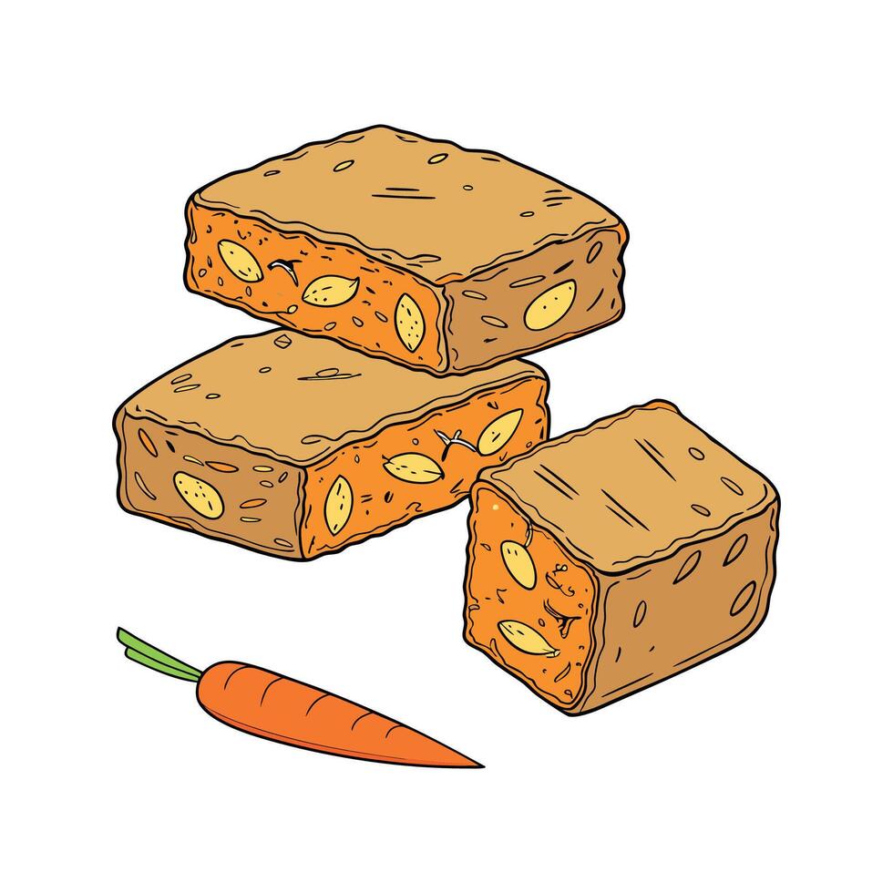Delicious Mini Baked Carrot Oat Bars for Kids vector