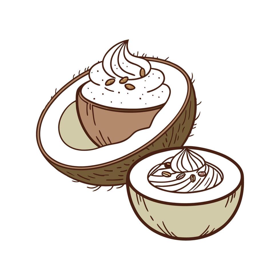 Yummy Mini Coconut Rice Pudding for Healthy Snacking vector