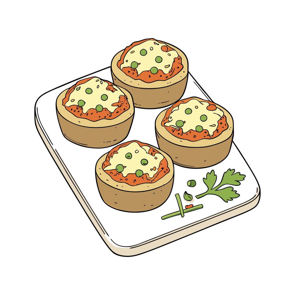 Nutritious Mini Mashed Lentil Cheese Bites for Healthy Snacks vector