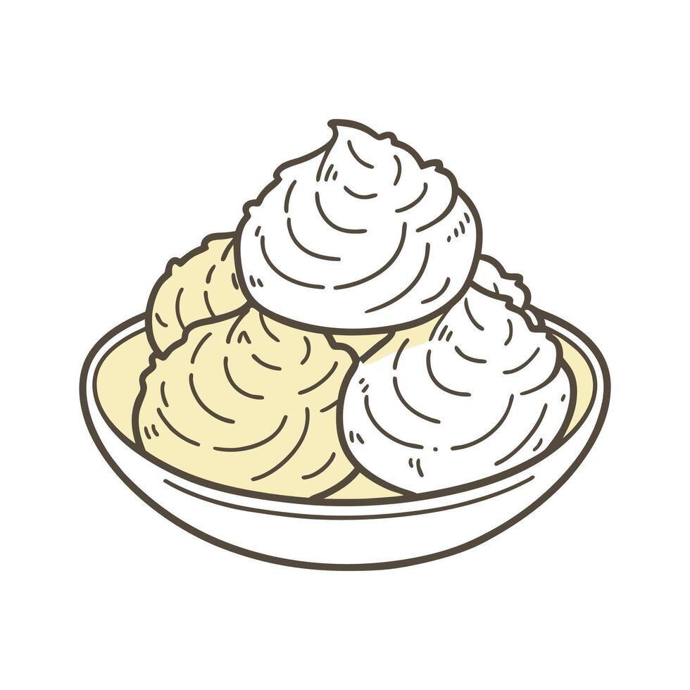 Creamy Mini Mashed Potatoes for Nutritional Meals vector