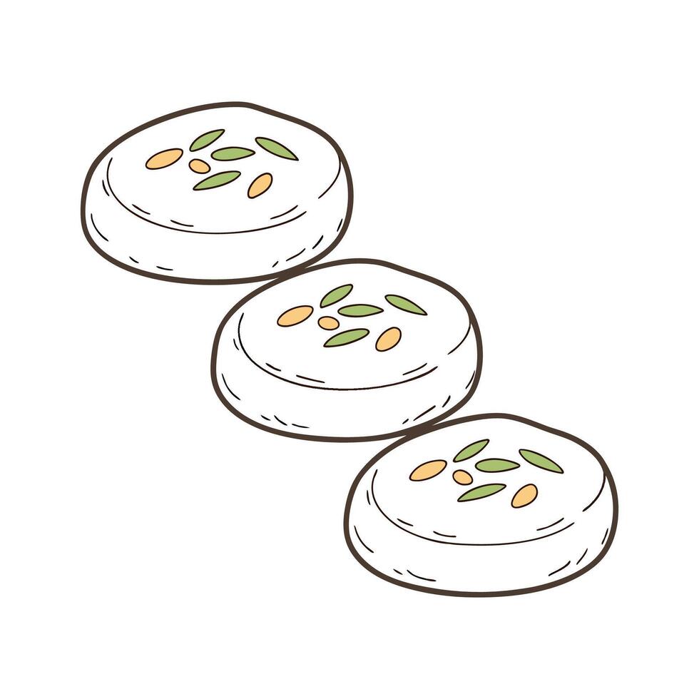 Savory Mini Mashed Rice Cakes Quick Snack vector