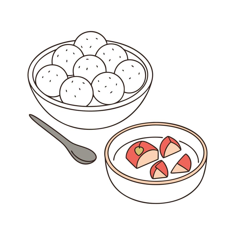 Nutritious Mini Rice Yogurt Balls Healthy Snack vector